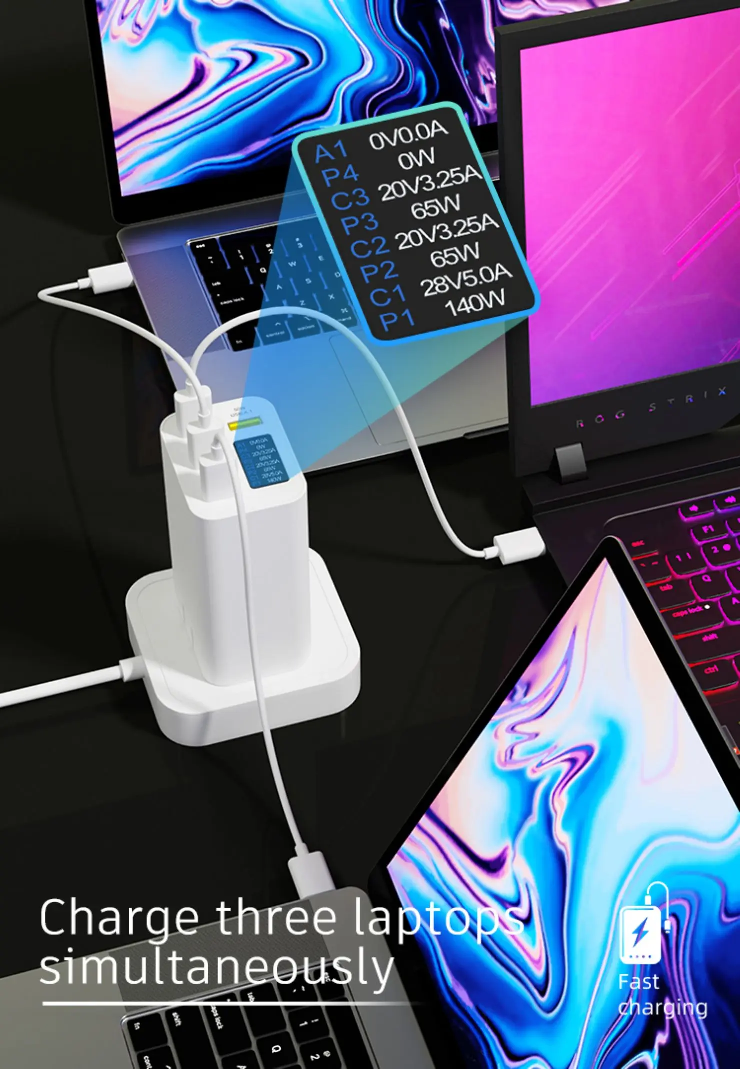 280W Gan Charger with OLED3bq9