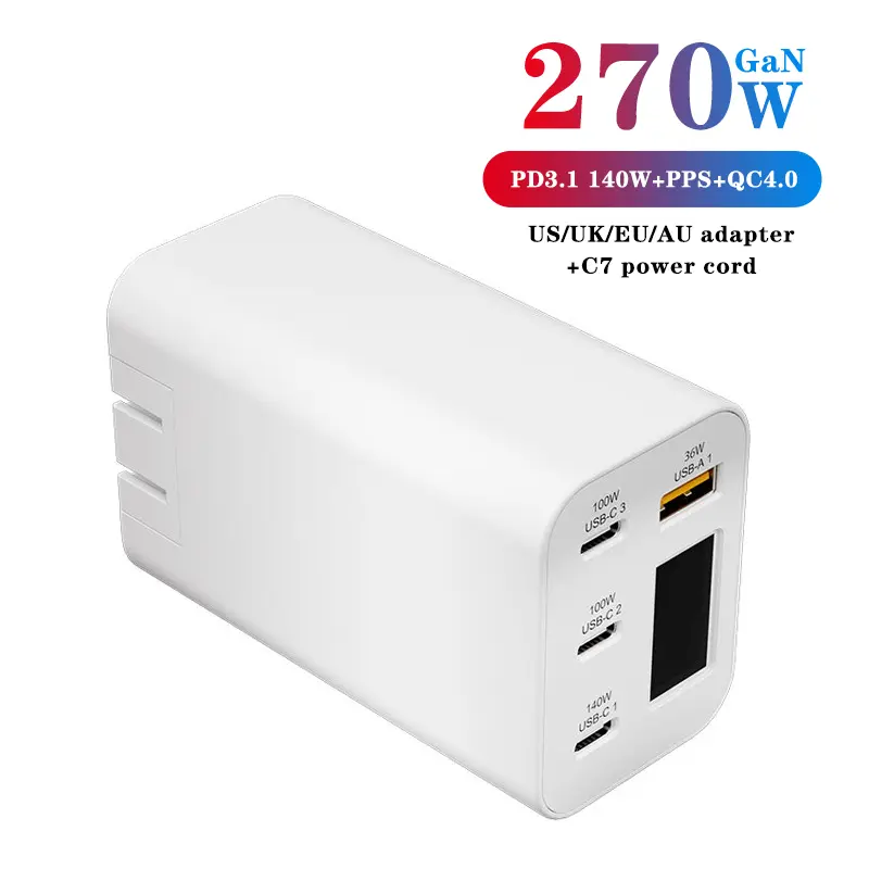 Custom 270W GaN Charger with OLED Screen