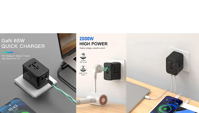 PD65W GaN Travel Adapter