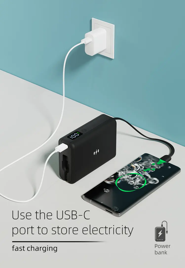 5 找一个（插在墙上）插头+充电线接这个充电宝USB-C端口，另外充电宝自带线给手机充电.jpg
